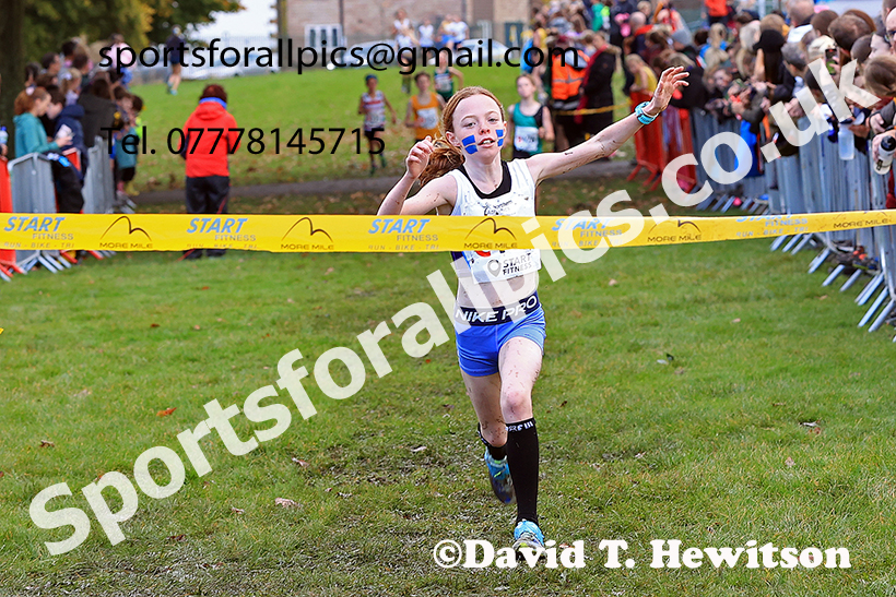 Girls under-13s, 2024 Northern Cross Country Relays, Graves Park, Sheffield.   Photo: David T. Hewitson/Sports for All Pics